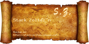 Stark Zoltán névjegykártya